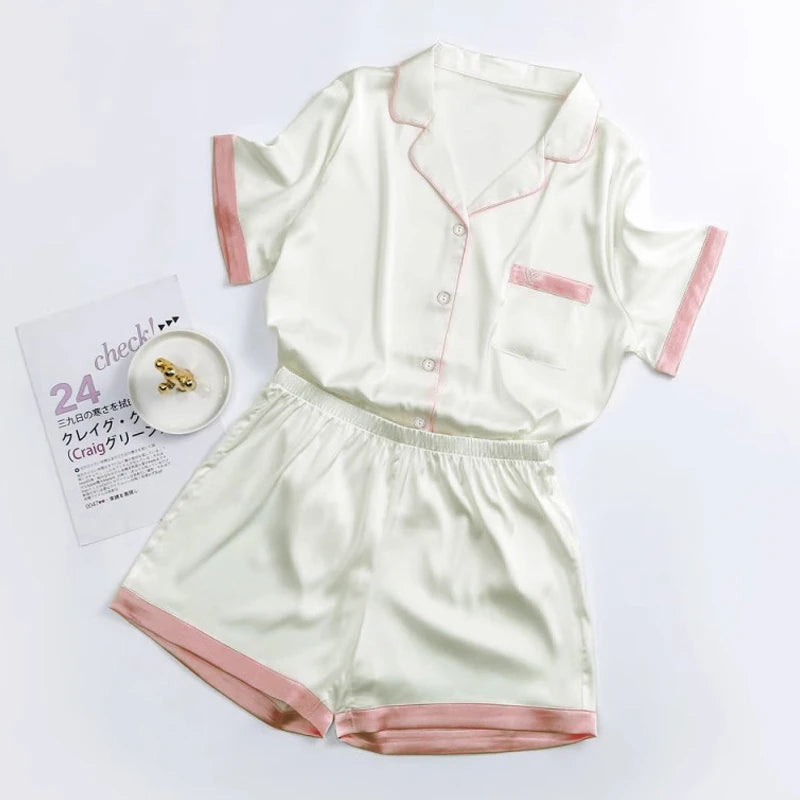Ins Style Elegant Colorful Butterflies Women's Pajamas Trendy Fashion Design Summer Short Housewear 2024 New Y2k Ladies Homewear