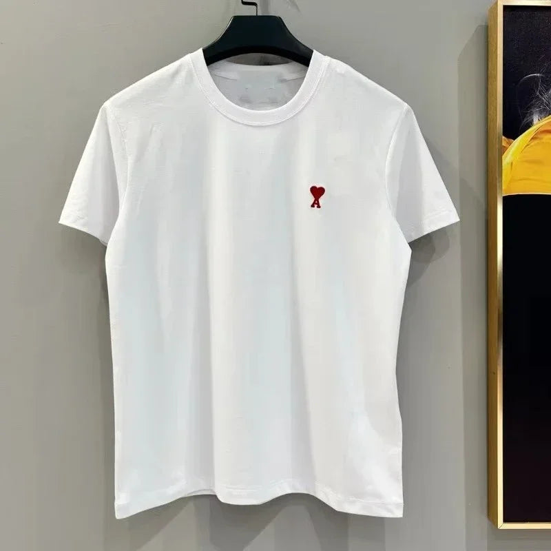 New Eye-catching Pure Cotton Short-sleeved T-shirt High-quality New Summer Fashionable and Versatile for Both Men and Women Top