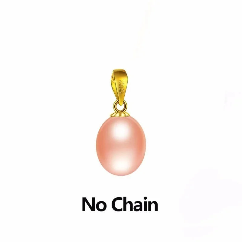 Dainashi Real Pure 18K Gold Jewelry Necklace&Pendant,Natural Freshwater Pearl Women Pendant,Fine Jewelry With Gift Box For Lover