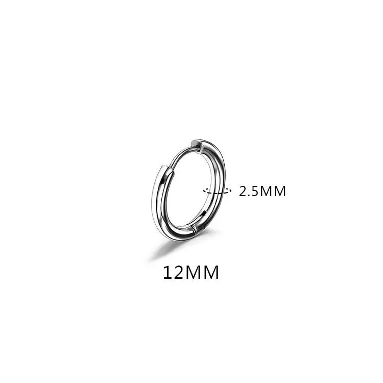 LATS 2024 New Simple Stainless Steel Small Hoop Earrings for Women Men 8mm To 20mm Round Cartilage Ear Piercing Fashion Jewelry