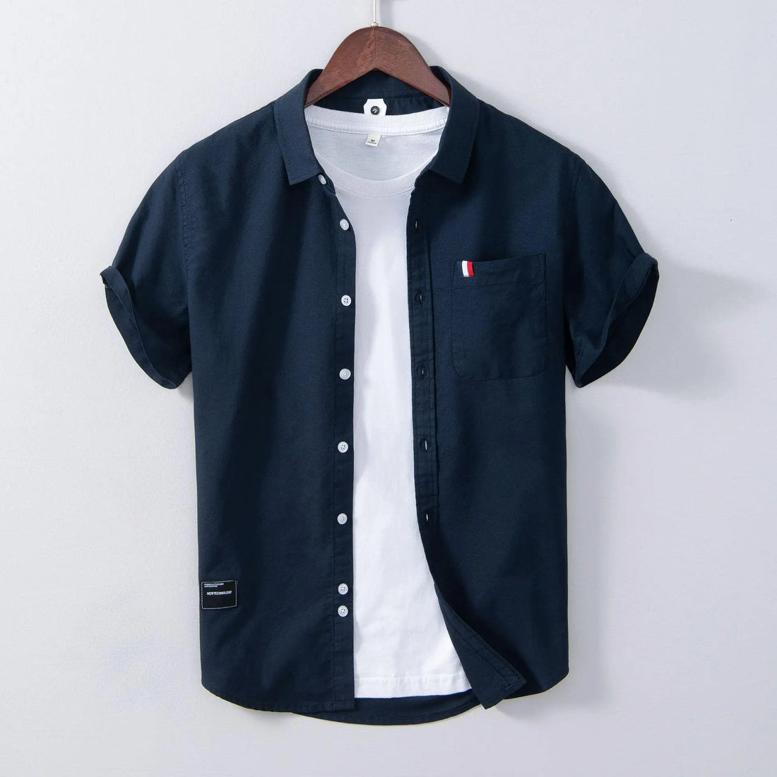 2024 New High-quality 100% Cotton Business Casual Men's Short-sleeve Shirt,M-4XL White Formal Work Shirt