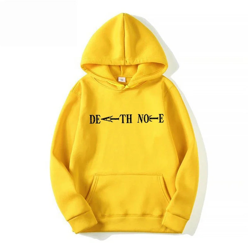 Anime Death Note Hoodies Men Kawaii Cartoon Graphic Streetwear Harajuku Winter Warm Sweatshirts Male Pullover Top