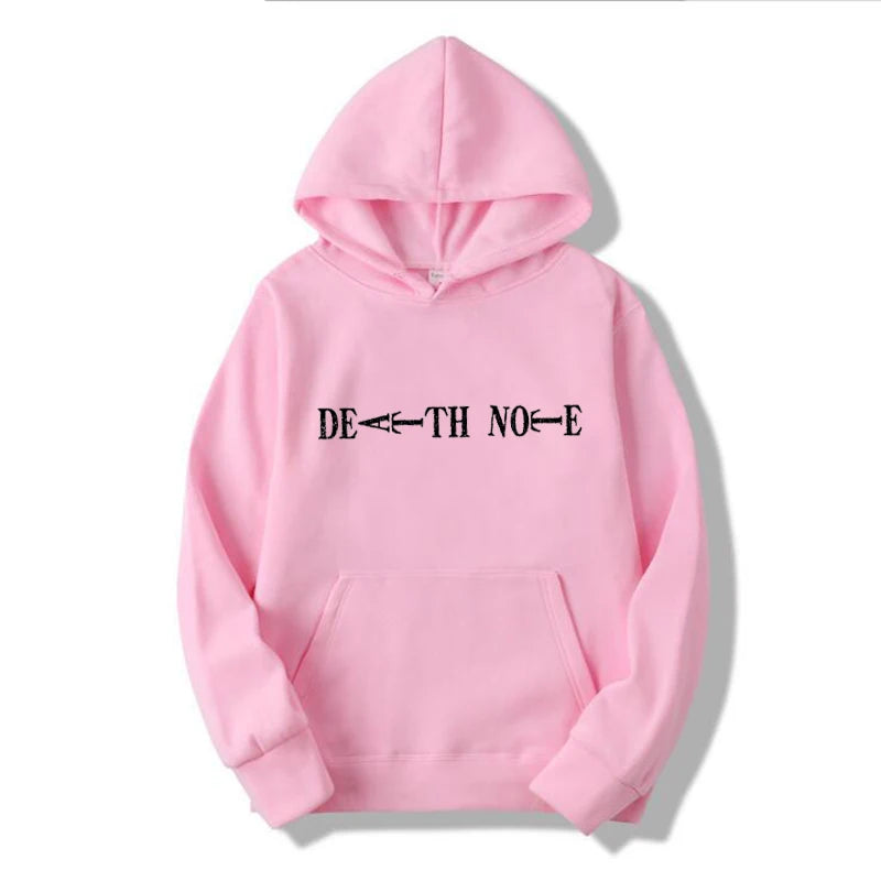 Anime Death Note Hoodies Men Kawaii Cartoon Graphic Streetwear Harajuku Winter Warm Sweatshirts Male Pullover Top