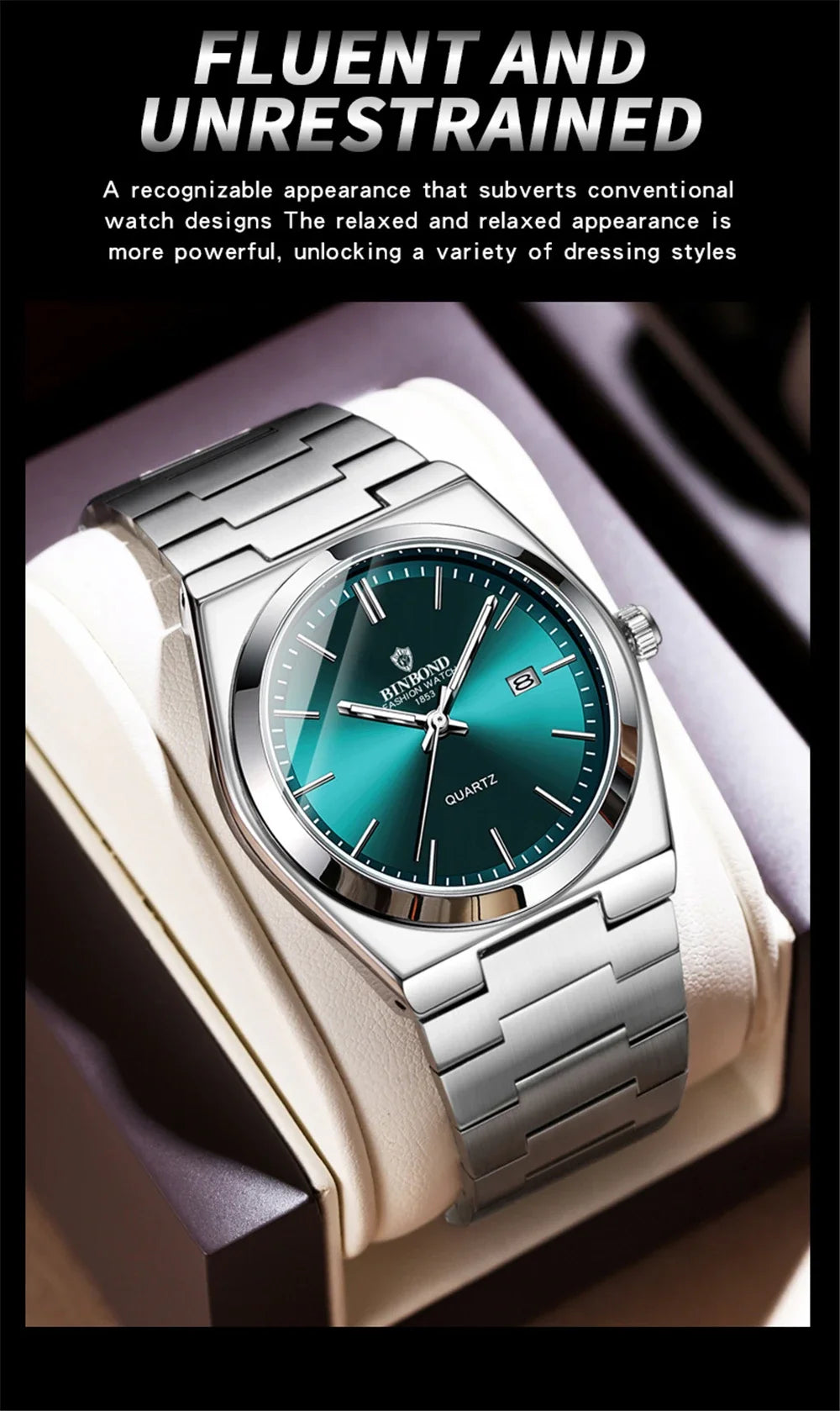 New Casual Business Fashion Quartz Wristwatches Movement Silver Clock Men Luxury Watch Automatic Watches Mens Gifts Reloj Hombre