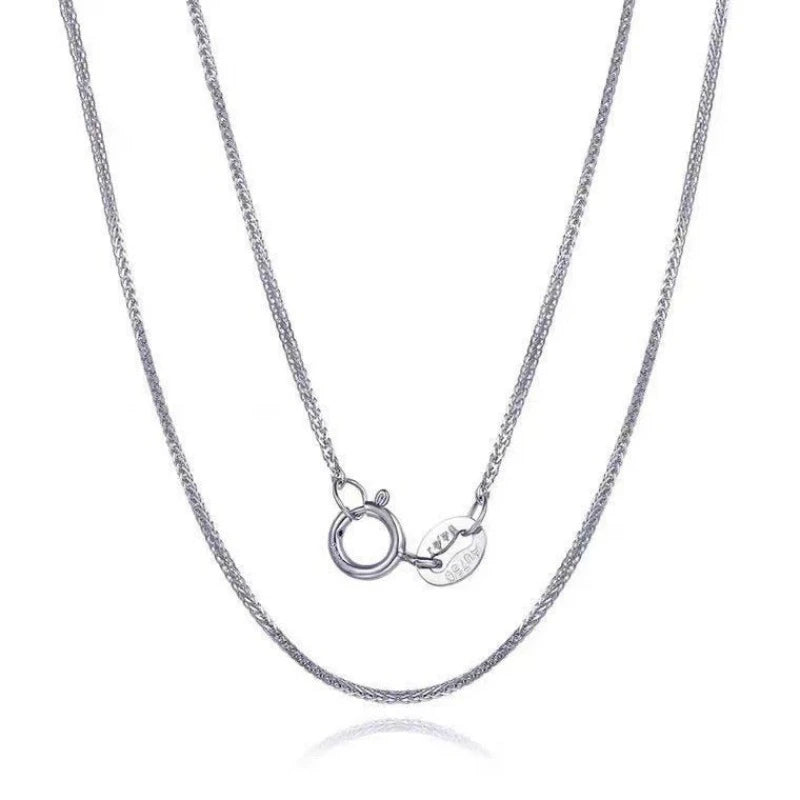 Real 18K Gold Women's Necklace AU750 Chopin Chain Choker Festival Great Gift New Fashion Simple Style Fine Jewelry