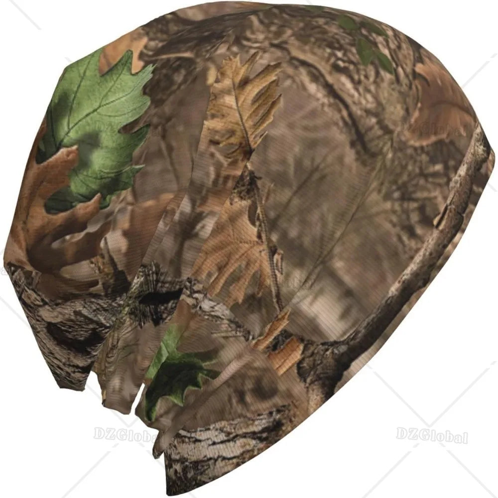 Desert Forest Camo 3D Knit Hat Slouchy Skull Cap Beanie Hat for Men Women Scarf Bandana Loose Cap Stretch Headwear Knit Hats
