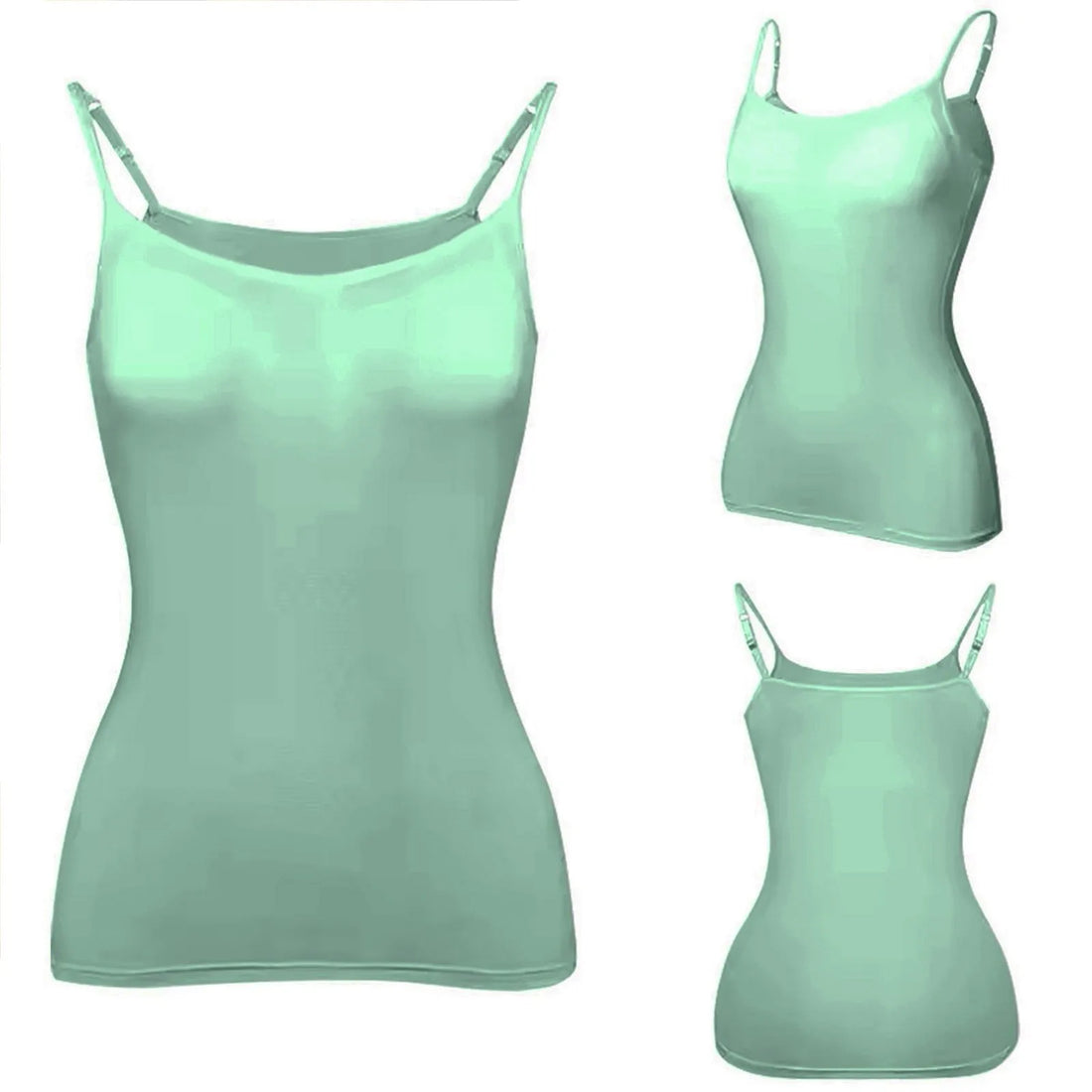 New Padded Bra Tank Top Women Modal Spaghetti Solid Cami Top Vest Female Adjustable Camisole With Built In Bra Fitness Clothing