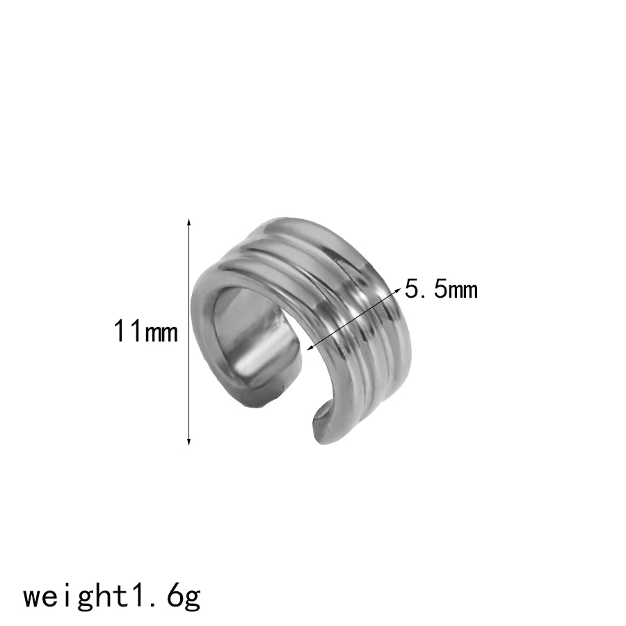 Hot Selling 18K Gold Color Stainless Steel Multilayer Ear Clip Waterproof Metal Unique Fashion Trendy Women Gift