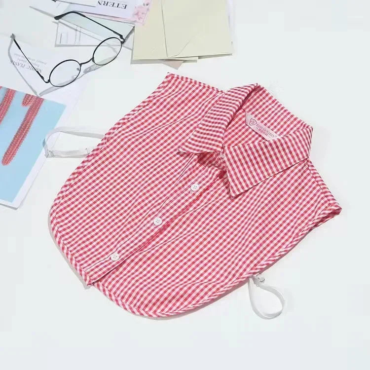 1Pcs Women Solid Color Shirt Cotton Lace Collars White & Black Blouse Spring Summer Vintage Detachable Clothes Shirt