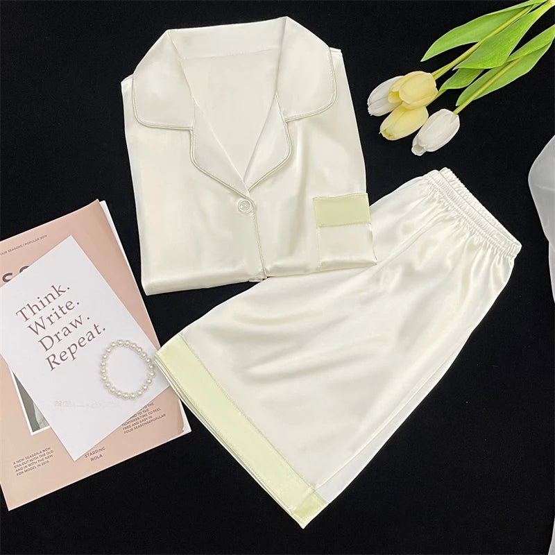 Ins Style Elegant Colorful Butterflies Women's Pajamas Trendy Fashion Design Summer Short Housewear 2024 New Y2k Ladies Homewear