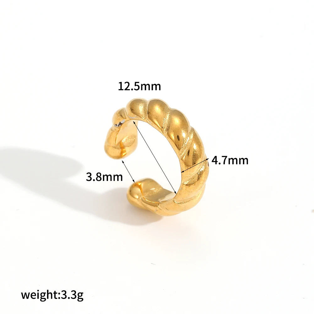 Hot Selling 18K Gold Color Stainless Steel Multilayer Ear Clip Waterproof Metal Unique Fashion Trendy Women Gift