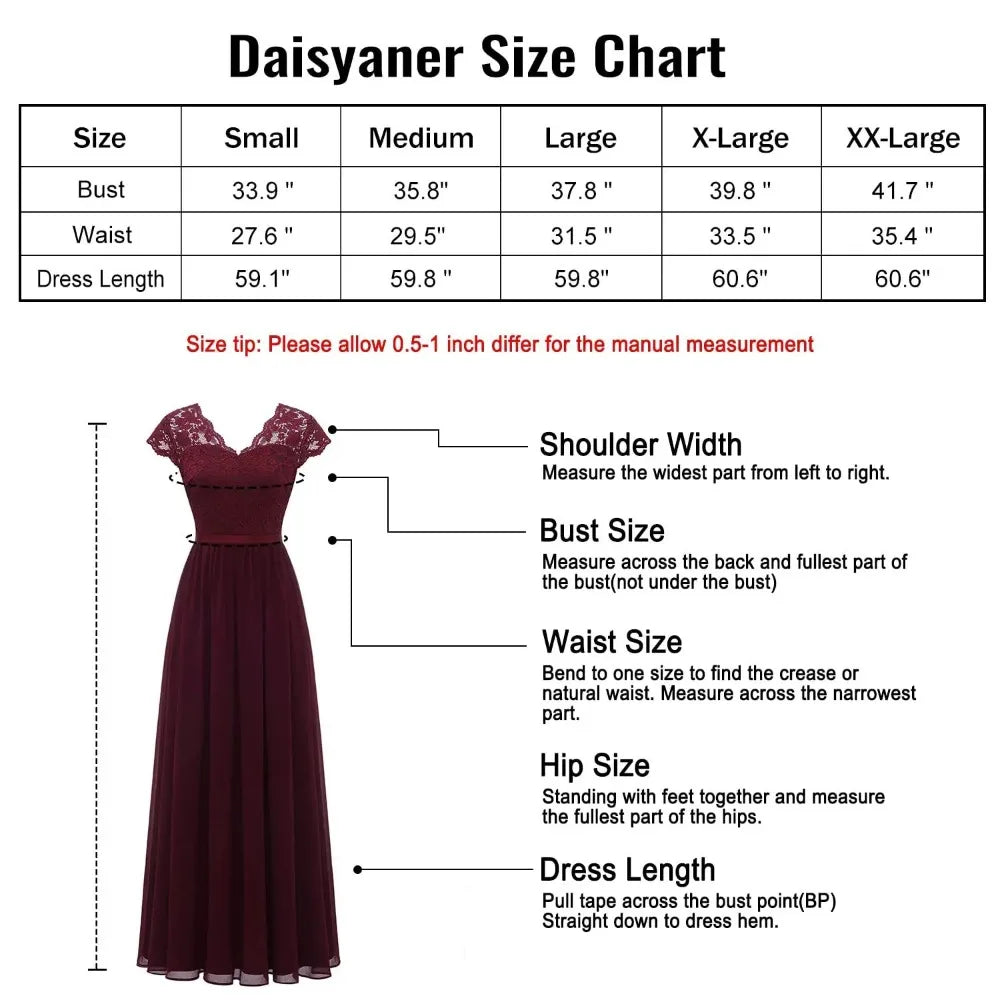 Lace Edge Splicing Chiffon Double V-neck Long Formal Evening Dress