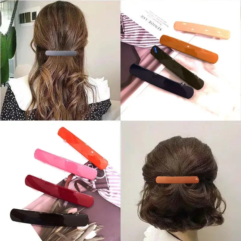 Korean  Morandi Color Spring Hair Clip Women Girls Simple Hairpin Fashion Colorful Matte Barrette Hair Styling Accessories