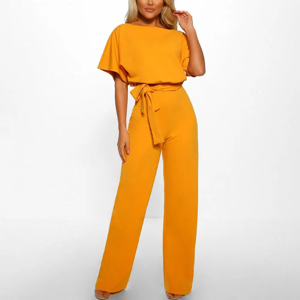 Business Ladies Jumpsuit  Tight Waist Elegant Women Romper  Ladies Tight Waist Slim Jumpsuit