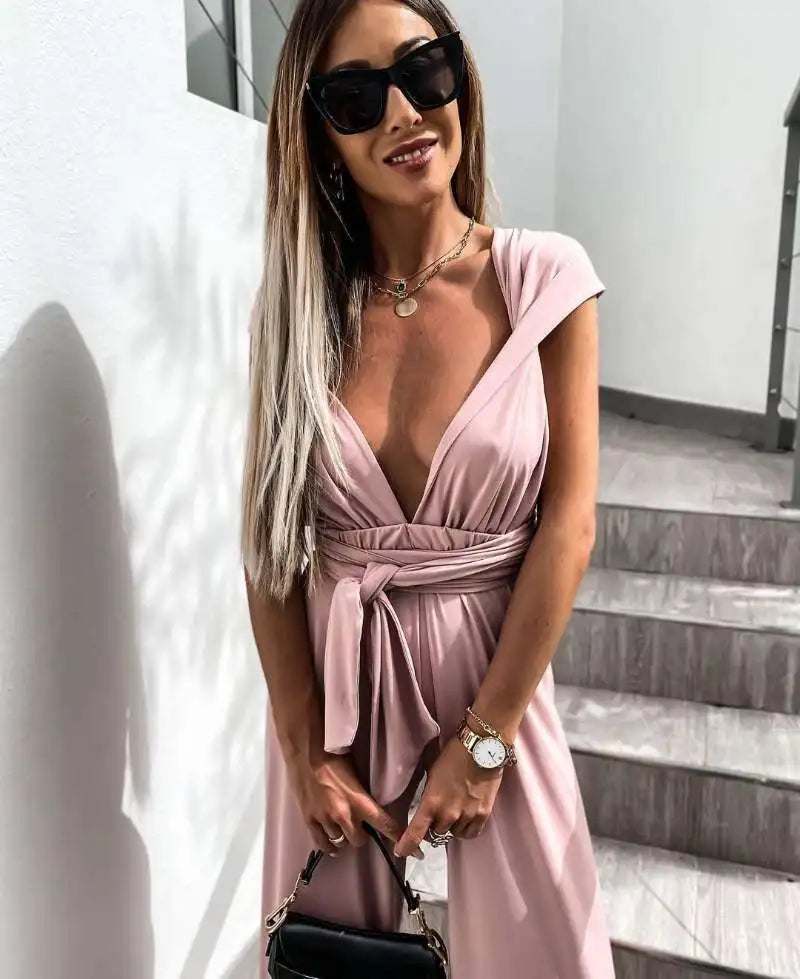 New Sleeveless Solid Jumpsuit Women Lace-up Romper Ladies Sexy Bodysuit Women Overalls for Women Sports Fitness Woman Jumpsuits