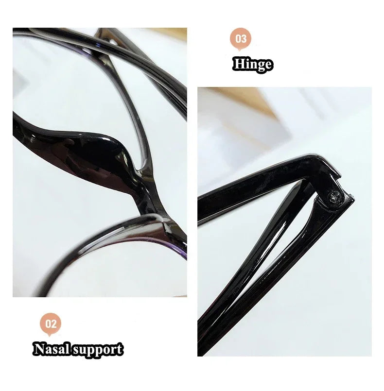 Ultra Light Anti Blue Light Near Sight Glasses New Trendy Large Frame Myopia Glasses Clear Lens Oversized Short Sight Glasses