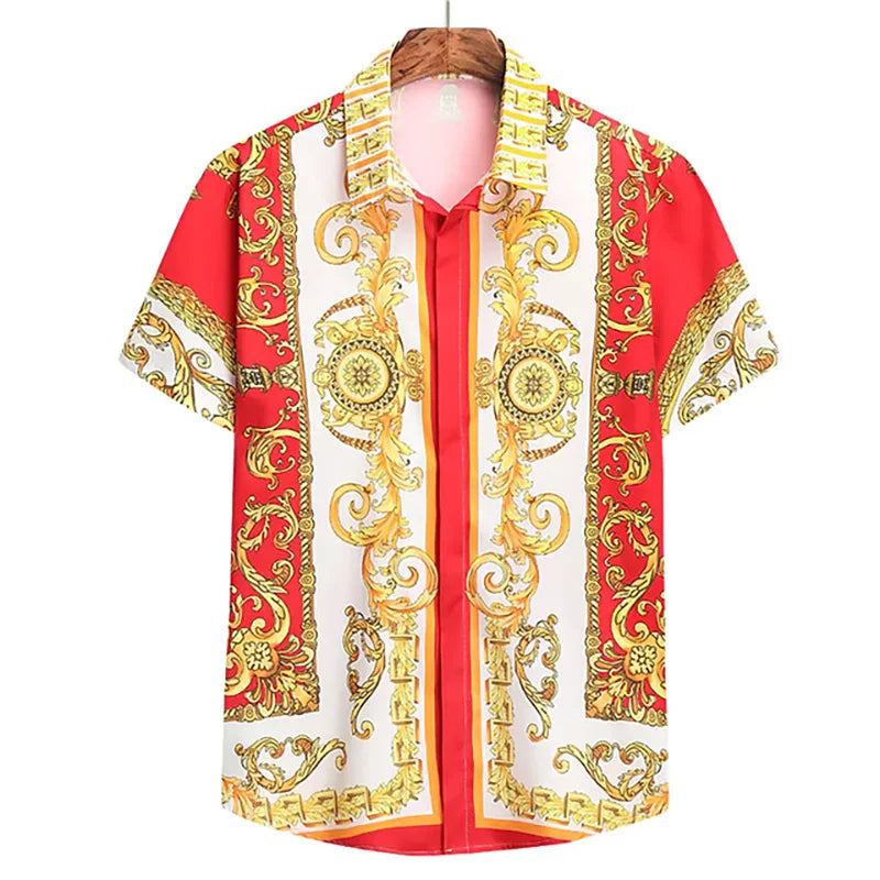 Luxury men's short sleeve button down shirt royal men's tops shirt soft silk top men's shirt 2025 hot sale royal shirt