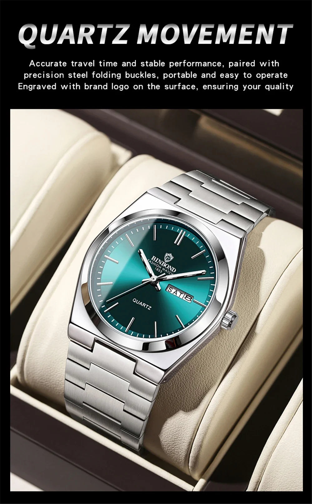 New Casual Business Fashion Quartz Wristwatches Movement Silver Clock Men Luxury Watch Automatic Watches Mens Gifts Reloj Hombre