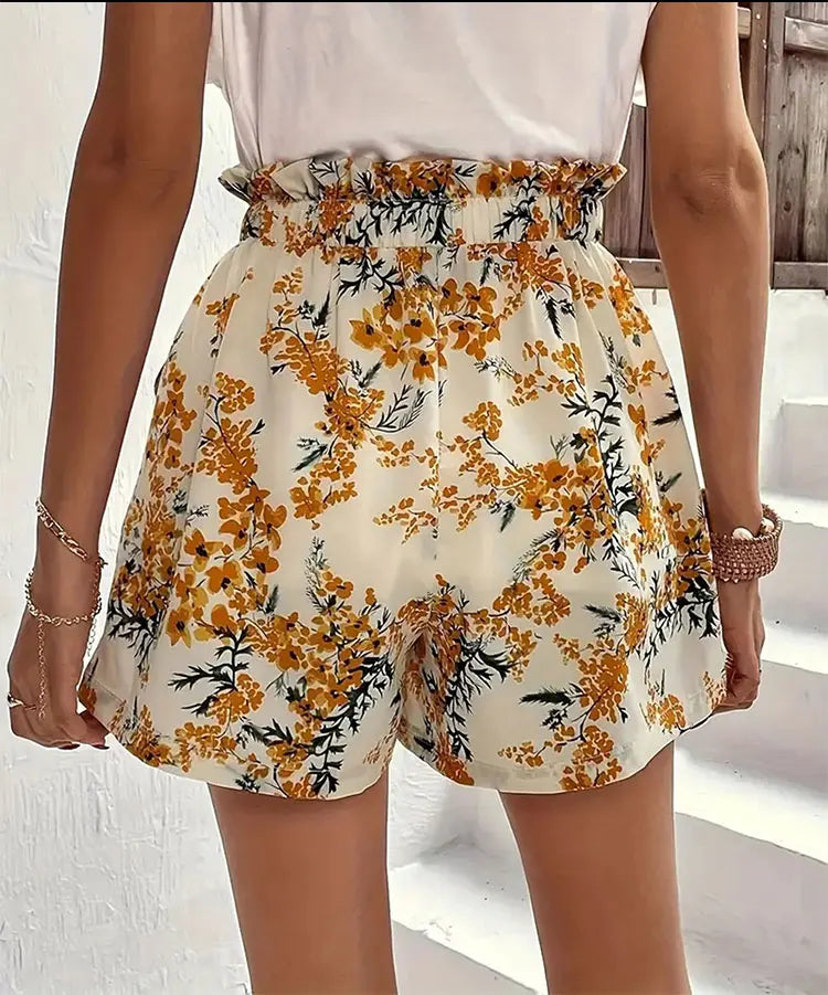 Women's Summer Floral Print Shorts Casual Pants Comfortable and Loose Pants