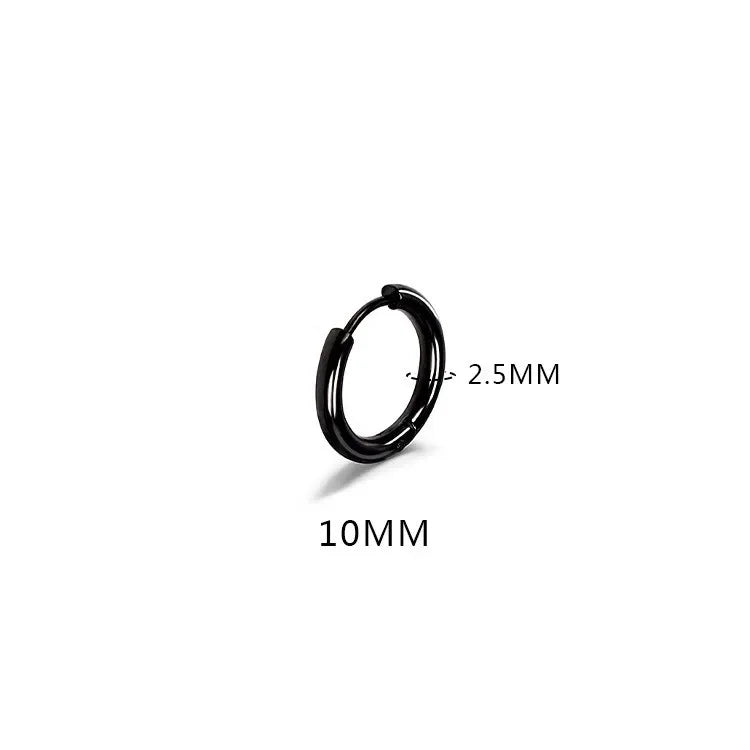 LATS 2024 New Simple Stainless Steel Small Hoop Earrings for Women Men 8mm To 20mm Round Cartilage Ear Piercing Fashion Jewelry