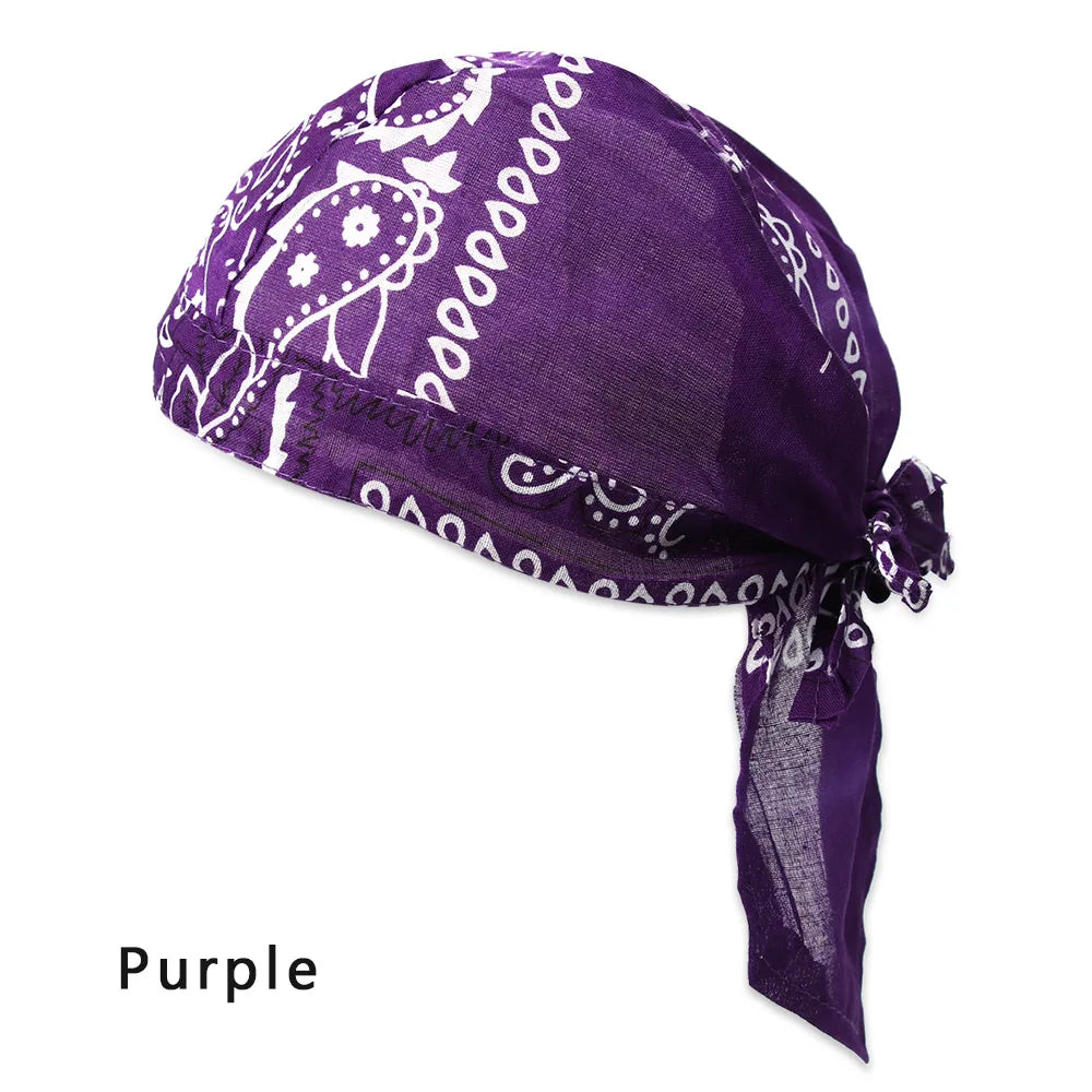 Men Women Quick Dry Headscarf Cotton Pirate Hat Outdoor Sport Cycling Bandana Sweat Absorbant Cancer Chemo Cap Muslim Turban