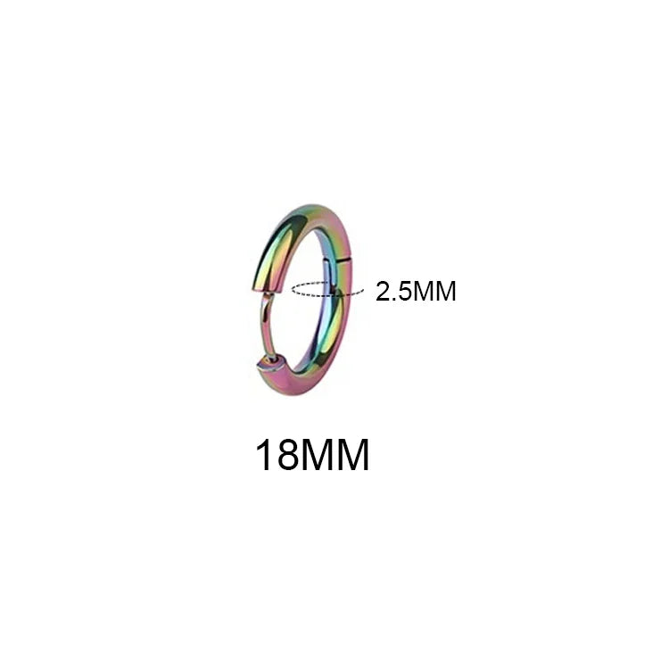 LATS 2024 New Simple Stainless Steel Small Hoop Earrings for Women Men 8mm To 20mm Round Cartilage Ear Piercing Fashion Jewelry