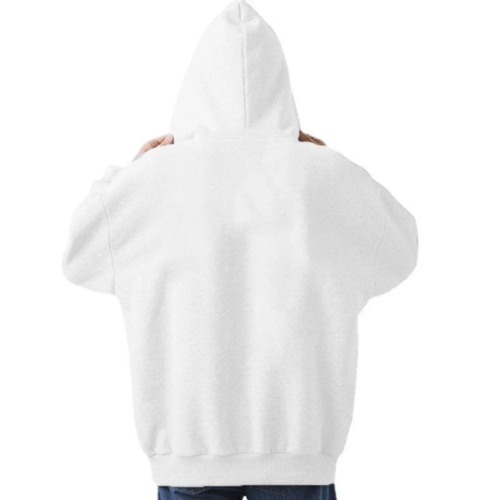 Women Solid Hoodies Coat Harajuku Basic Long Sleeve Spring Autumn Loose Zip Up Casual Oversized Sweatshirts Jacket with Pocket