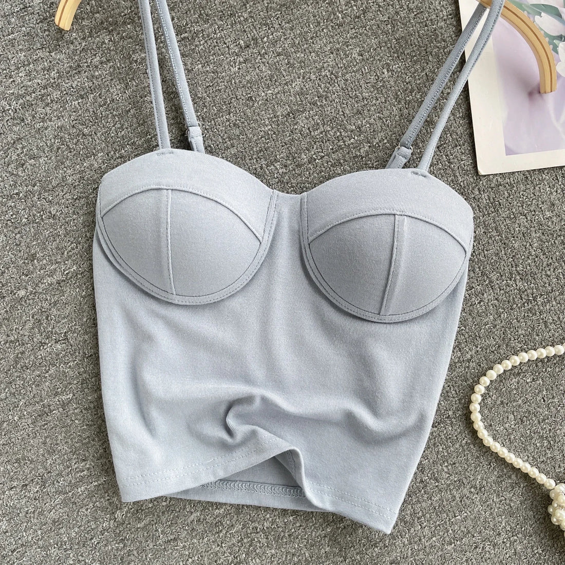 New Summer Hotsweet Strap Mini Tops Slim Fit Backless Basics Outerwear Fashion Hot Girl New IN Korean Style Streetwear Crop Tank