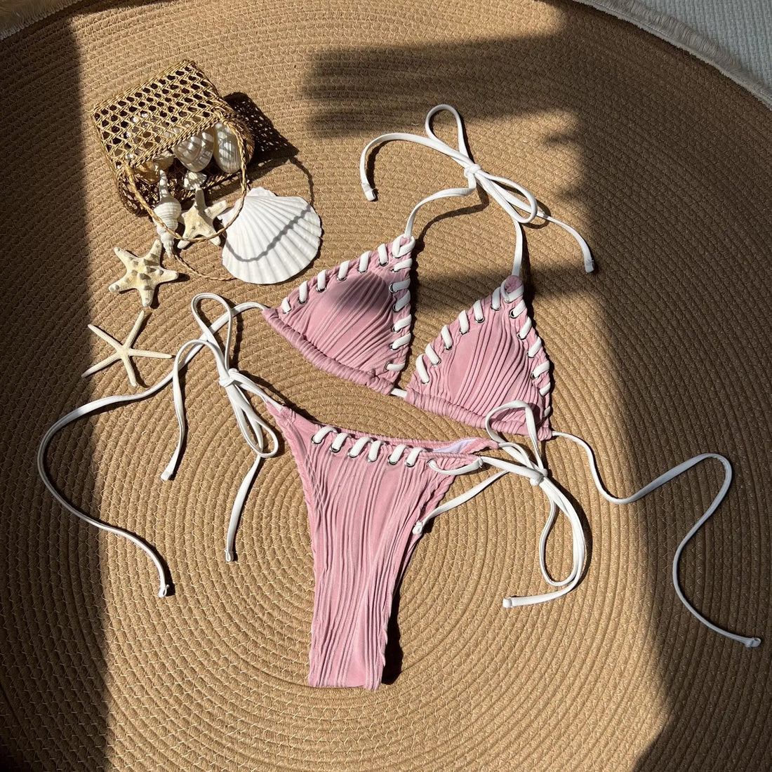 Vacation Low Waist Two Piece Sexy Bikini Set Leopard Print Swimsuit Split Swimwear