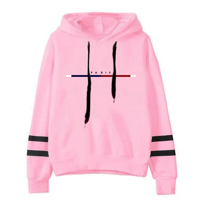 Quality Daily Simplicity Casual Women's Sweatshirts Pullovers Hoodies Versatile Woman Clothing Stripe Style Fashion Sports Print