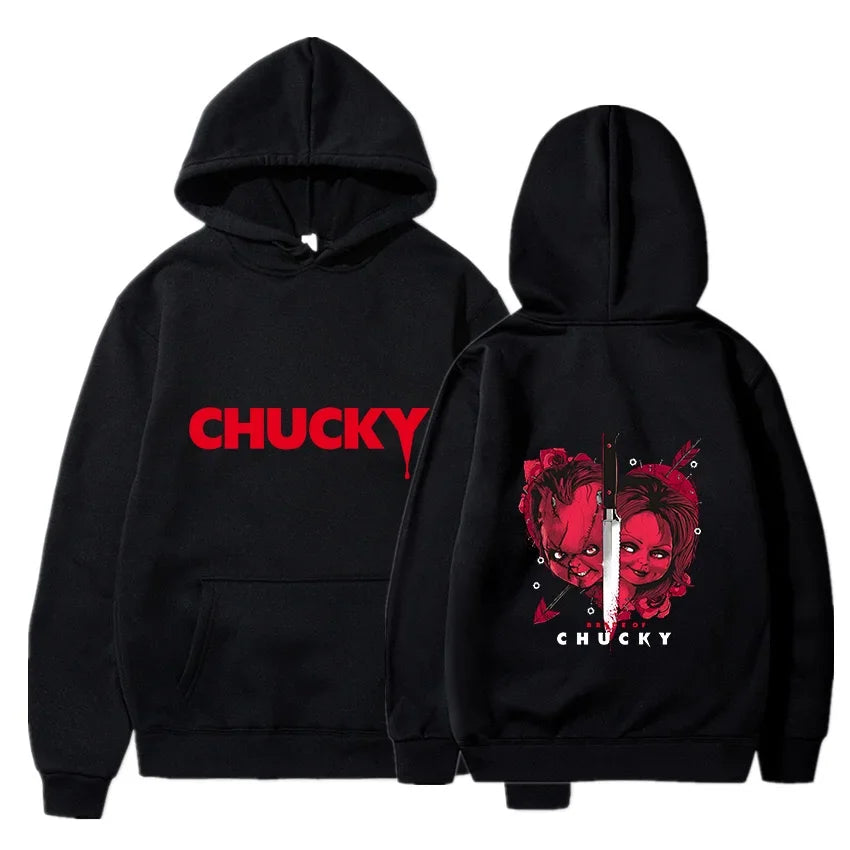 Horror Movie  Play Chucky Hoodies Harajuku Hip Hop Streetwear Men Women Autumn Winter Hooded Sweatshirt Pullover Tops