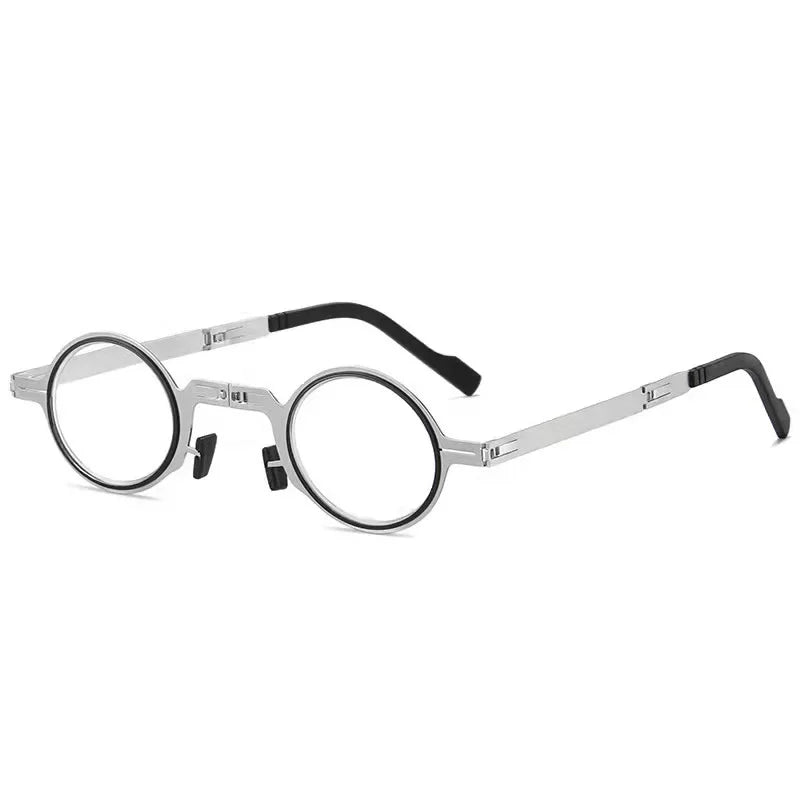 Metal Folding Reading Glasses with Case Men Women Portable Presbyopia Eyewear Round Square Blue Light Blocking Computer Glasses