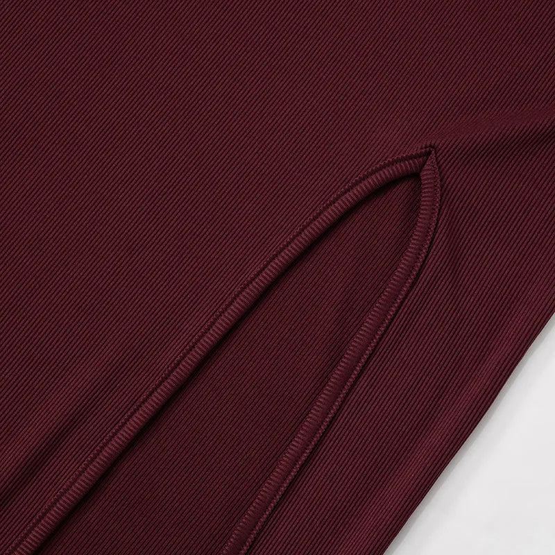 TRAF New versatile basic dress, halter high-slit dress, simple and elegant ankle-length dress, for date and vacation