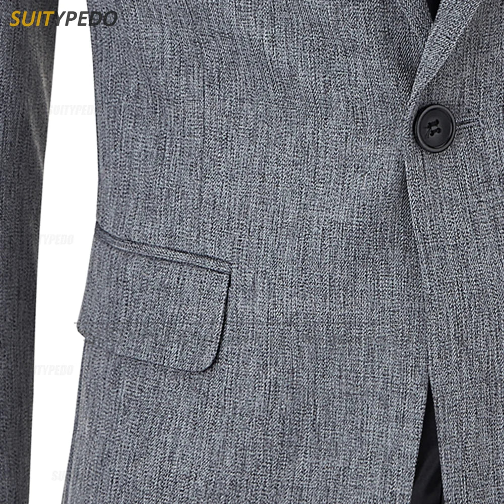 Elegant Men Slim Fit Jacket 1 Piece Fashion Party Classic Notched Lapel Blazer Evening Prom Male New High Quality Costumes