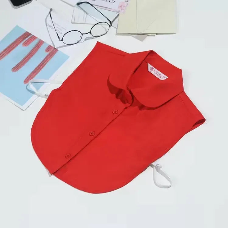 1Pcs Women Solid Color Shirt Cotton Lace Collars White & Black Blouse Spring Summer Vintage Detachable Clothes Shirt