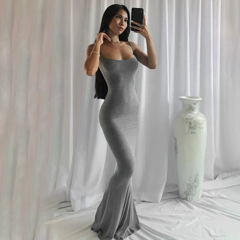 Dresses 2025 Woman Fashion New Summer Solid Colour Sexy Slim Camisole Skirts