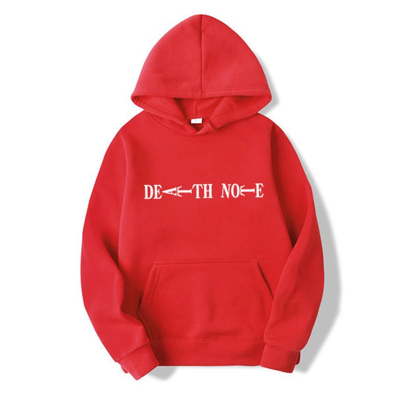 Anime Death Note Hoodies Men Kawaii Cartoon Graphic Streetwear Harajuku Winter Warm Sweatshirts Male Pullover Top