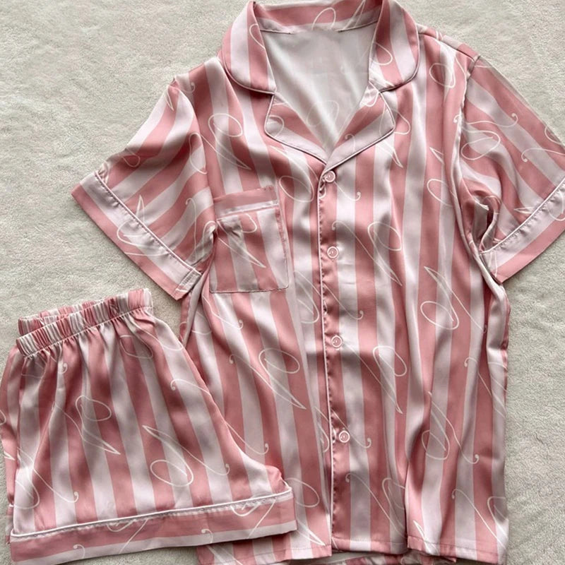 Ins Style Elegant Colorful Butterflies Women's Pajamas Trendy Fashion Design Summer Short Housewear 2024 New Y2k Ladies Homewear
