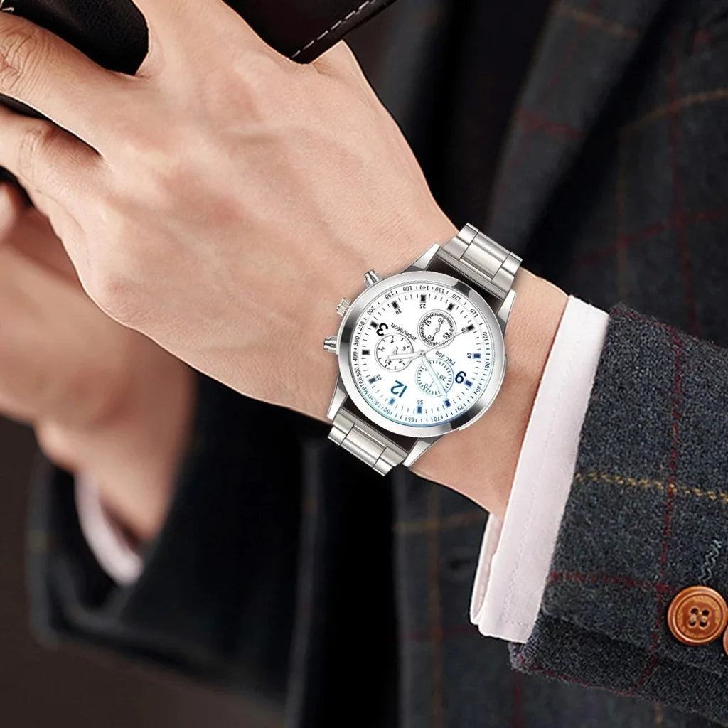 2025 Luxury QuartzWatch for Men Stainless Steel Dial Casual Quartz Wristwatches Men Bracele Watch Relogio Masculino Часы Мужские