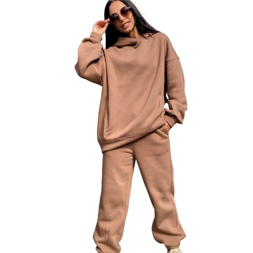 Women Two Piece Sets Tracksuit Hooded Sweatshirt Tops Sweatpants Pants Set Female Spring Autumn Long Sleeve Pullover Sports Set