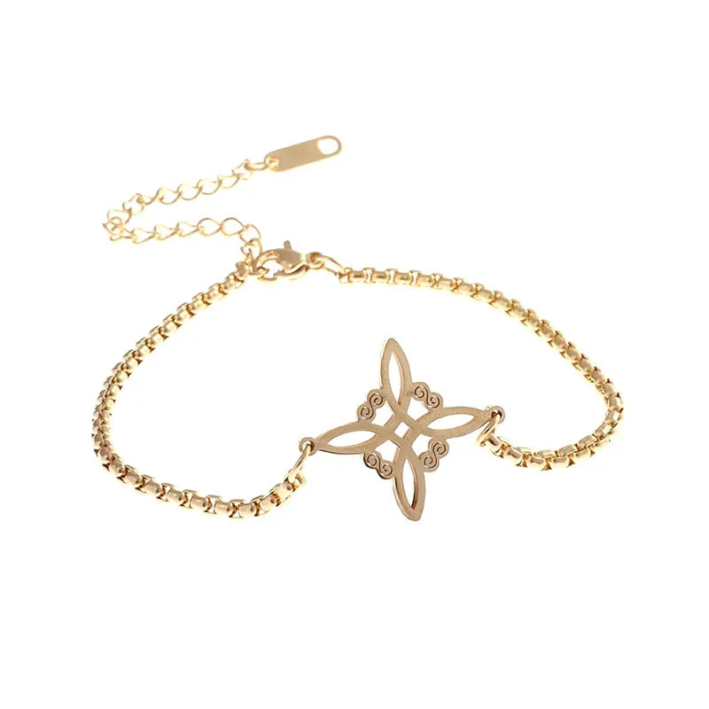 Delicate Shiny Zircon Star Bracelet for Women Simple Gothic Dark Angel Wings Trend Jewelry Girls Gift