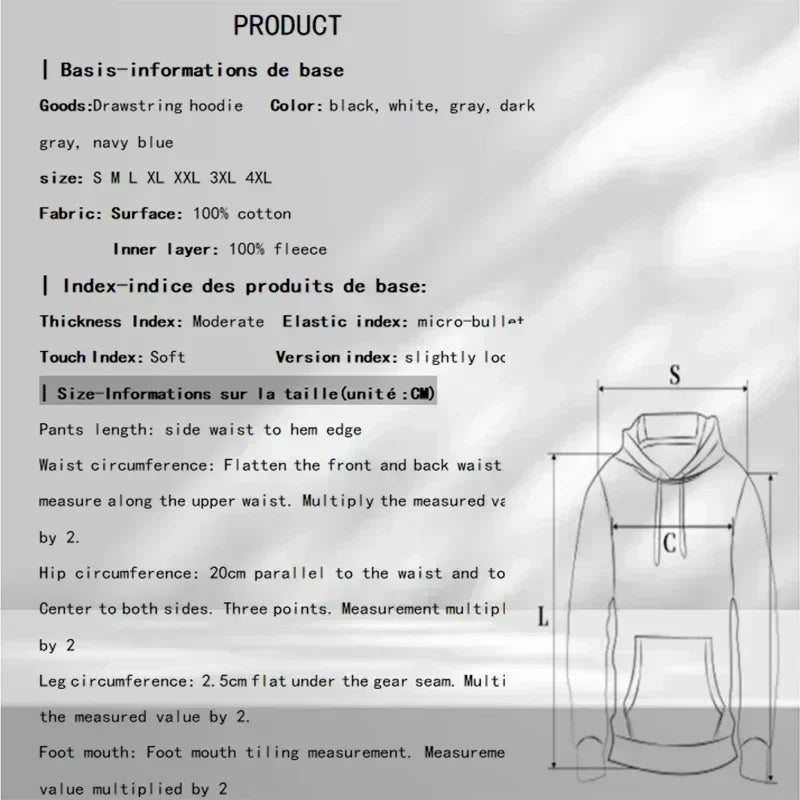 Paul Smith Autumn and Winter European and American Hooded Sweater Pure Cotton Oversized Hip-hop Street Sportswear