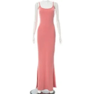 Y2k Women Sexy Tight Long Skirt New Tight Long Skirt Casual Skirt Sleeveless Backless Sexy Hot Girl Suspender Hip Fishtail Skirt