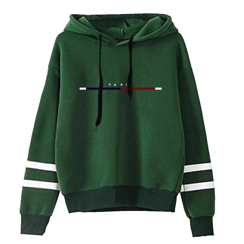 Quality Daily Simplicity Casual Women's Sweatshirts Pullovers Hoodies Versatile Woman Clothing Stripe Style Fashion Sports Print