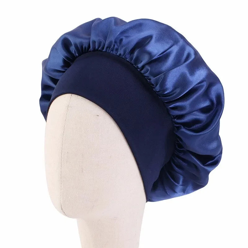 Baby Kids Satin Wide Band Sleeping Hat Night Cap Hair Care Beanie Turban Bonnet Children Girls Head wrap Scarf Bandana Headwear
