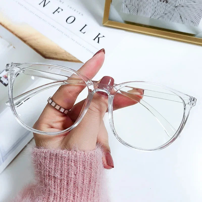 Ultra Light Anti Blue Light Near Sight Glasses New Trendy Large Frame Myopia Glasses Clear Lens Oversized Short Sight Glasses