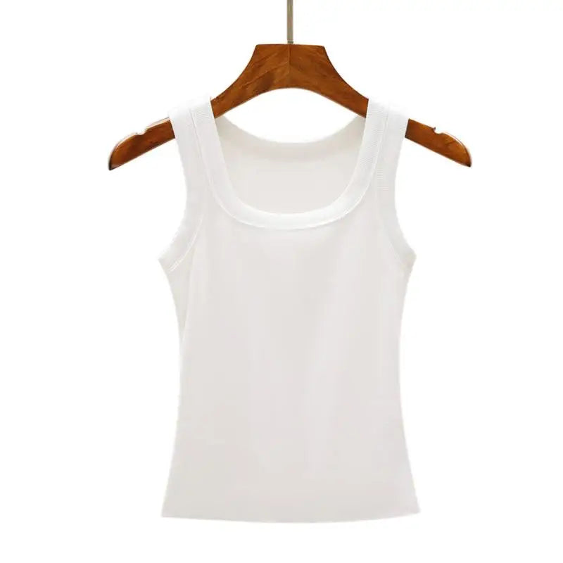 Camisole Tank Soft Cotton Top Women Summer Outfits Tight And Sexy Tank Top Knitted Bottom Shirt And Sleeveless Top For Outerwear