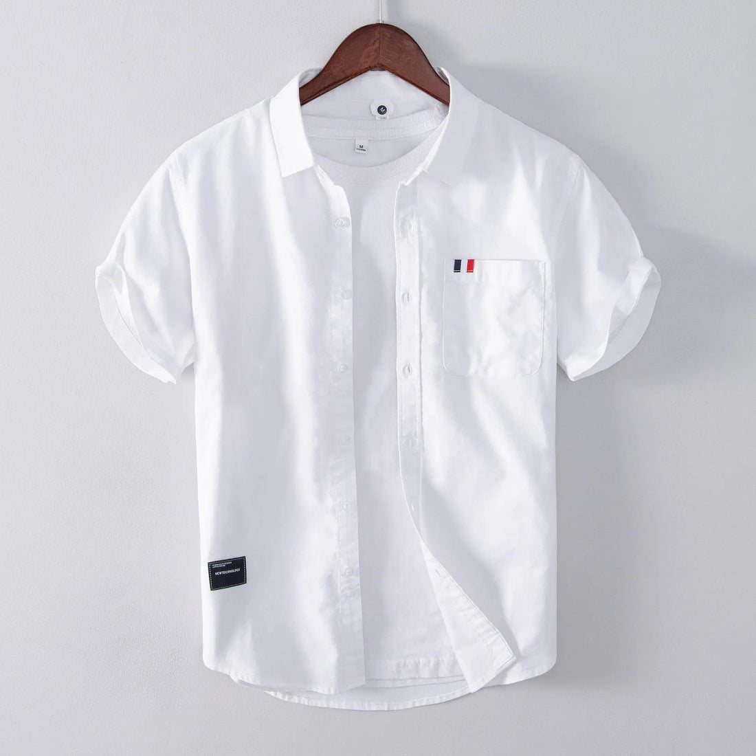 2024 New High-quality 100% Cotton Business Casual Men's Short-sleeve Shirt,M-4XL White Formal Work Shirt