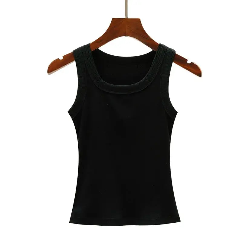 Camisole Tank Soft Cotton Top Women Summer Outfits Tight And Sexy Tank Top Knitted Bottom Shirt And Sleeveless Top For Outerwear