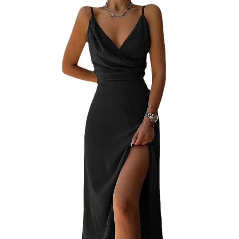 Women Print Dress Camisole V Neck Sleeveless A Line Long Dresses Spaghetti Strap Sexy Evening Skirt Prom Summer 2025 Vestidos